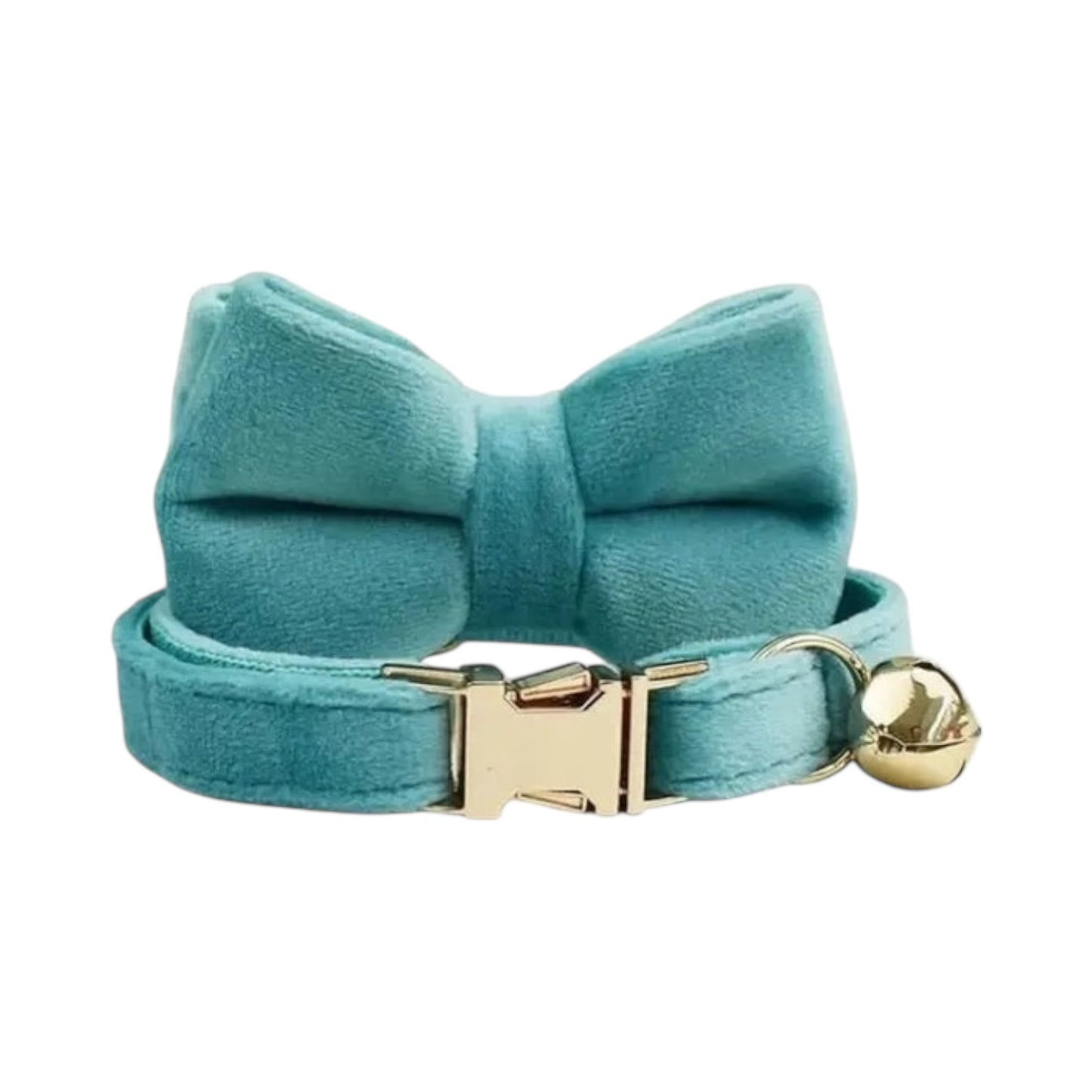 Collier en velours vert personnalisable pour chat