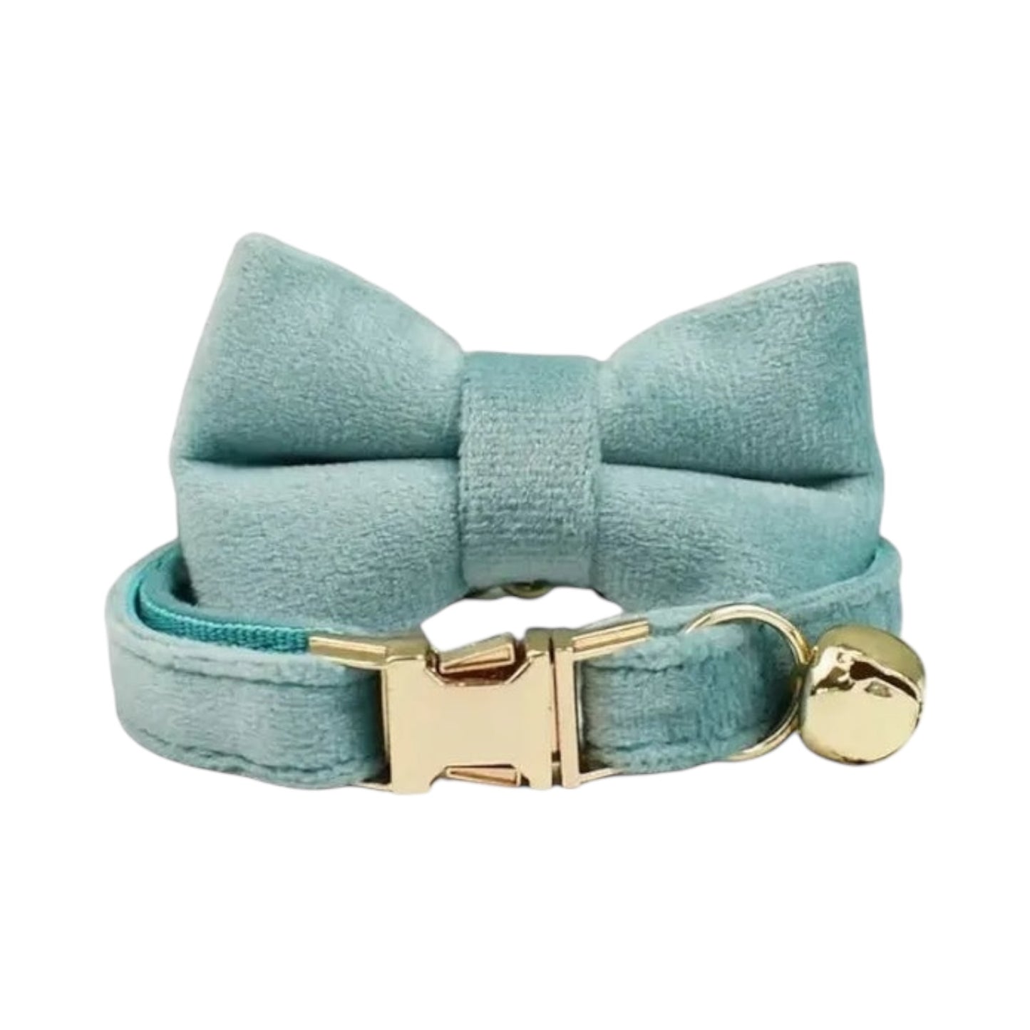 Collier en velours vert personnalisable pour chat