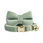 Collier en velours vert personnalisable pour chat
