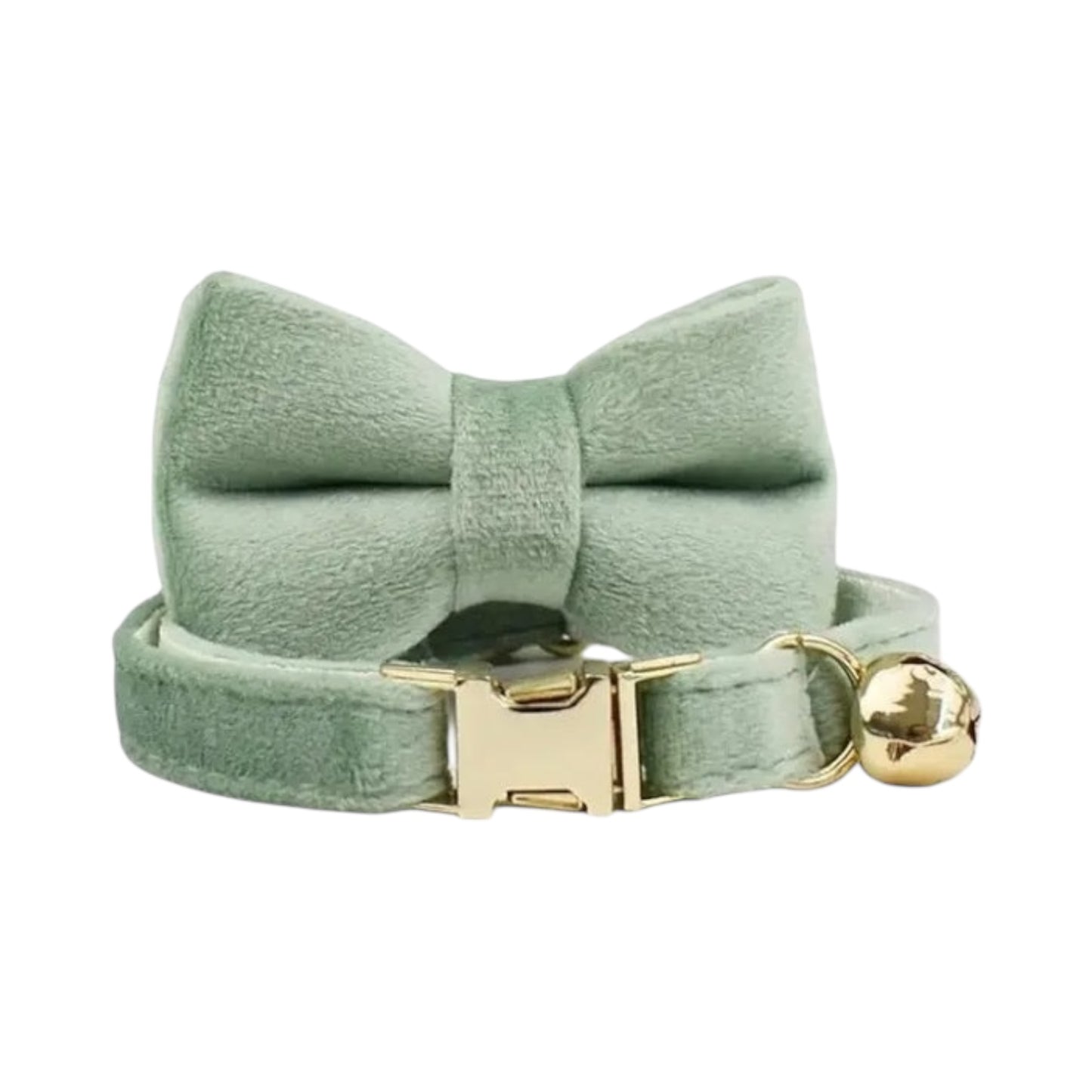 Collier en velours vert personnalisable pour chat