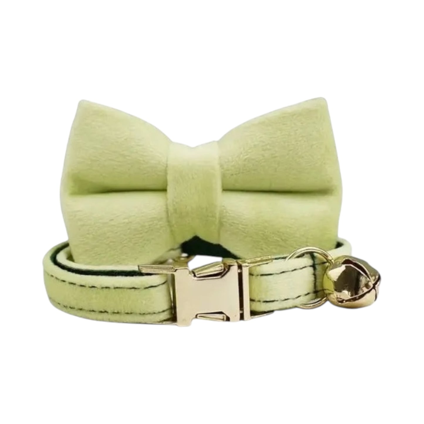 Collier en velours vert personnalisable pour chat