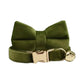 Collier en velours vert personnalisable pour chat