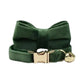 Collier en velours vert personnalisable pour chat