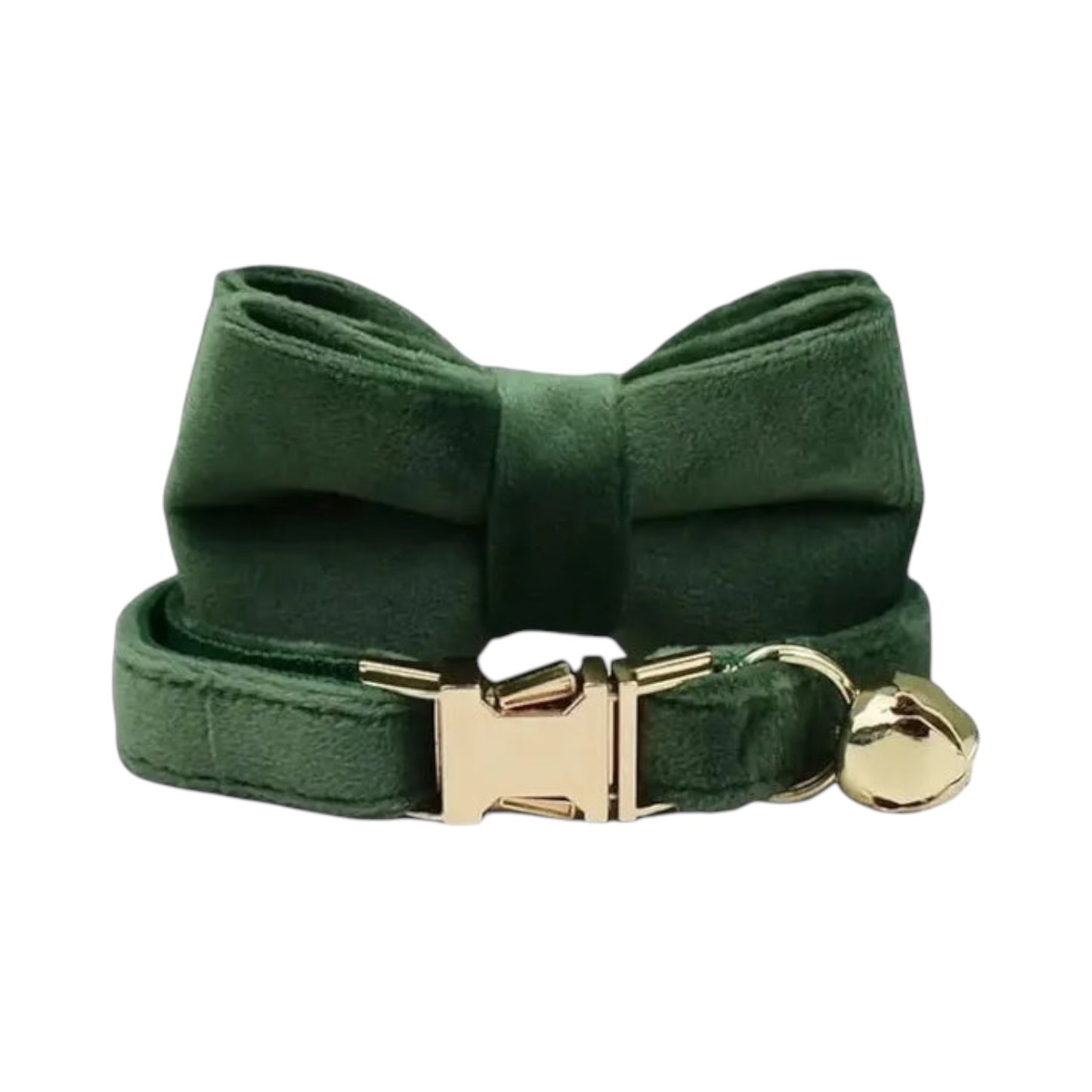 Collier en velours vert personnalisable pour chat