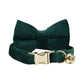 Collier en velours vert personnalisable pour chat