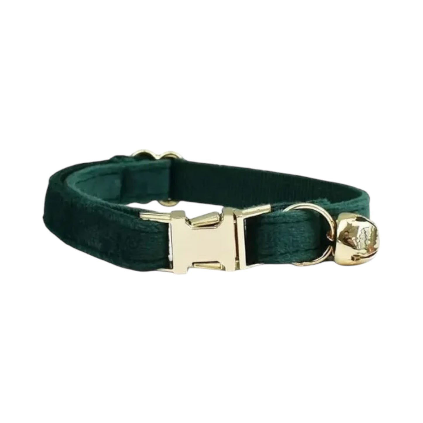 Collier en velours vert personnalisable pour chat