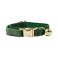 Collier en velours vert personnalisable pour chat