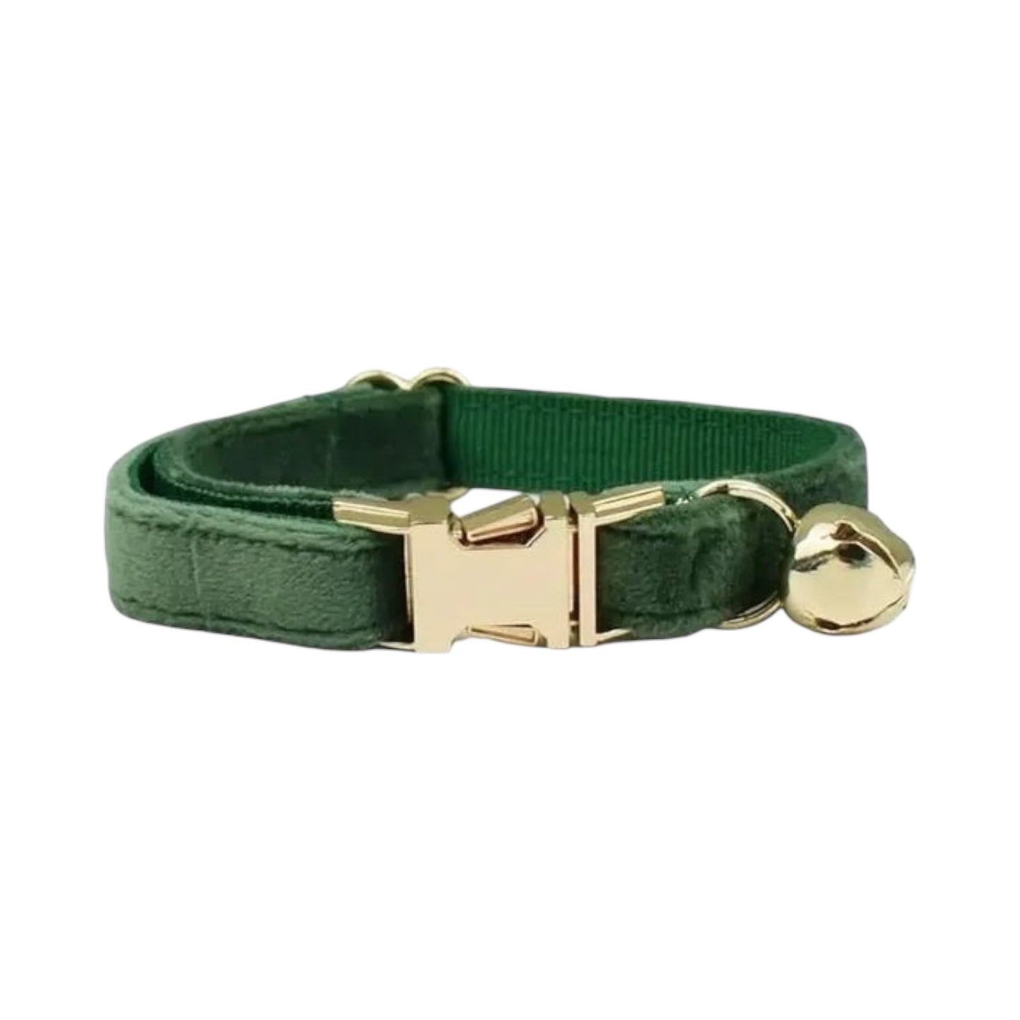 Collier en velours vert personnalisable pour chat