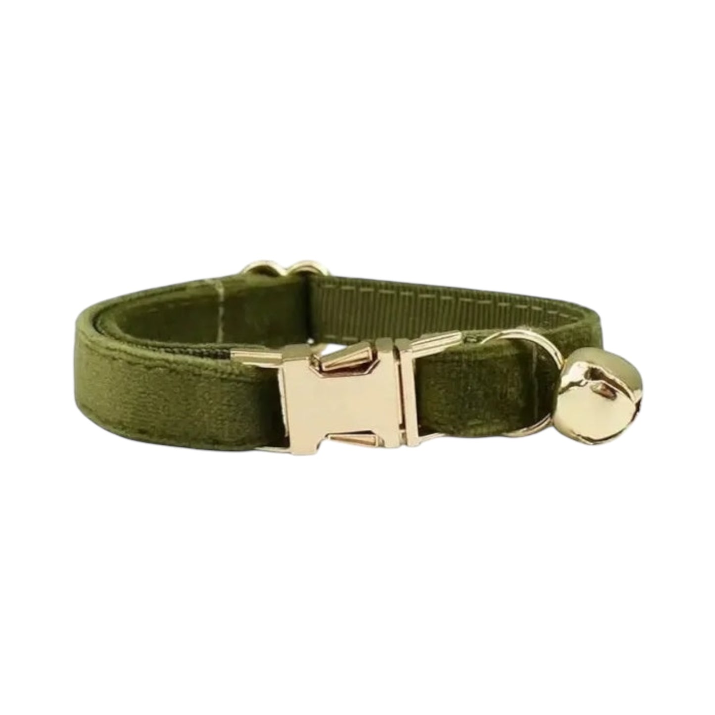 Collier en velours vert personnalisable pour chat