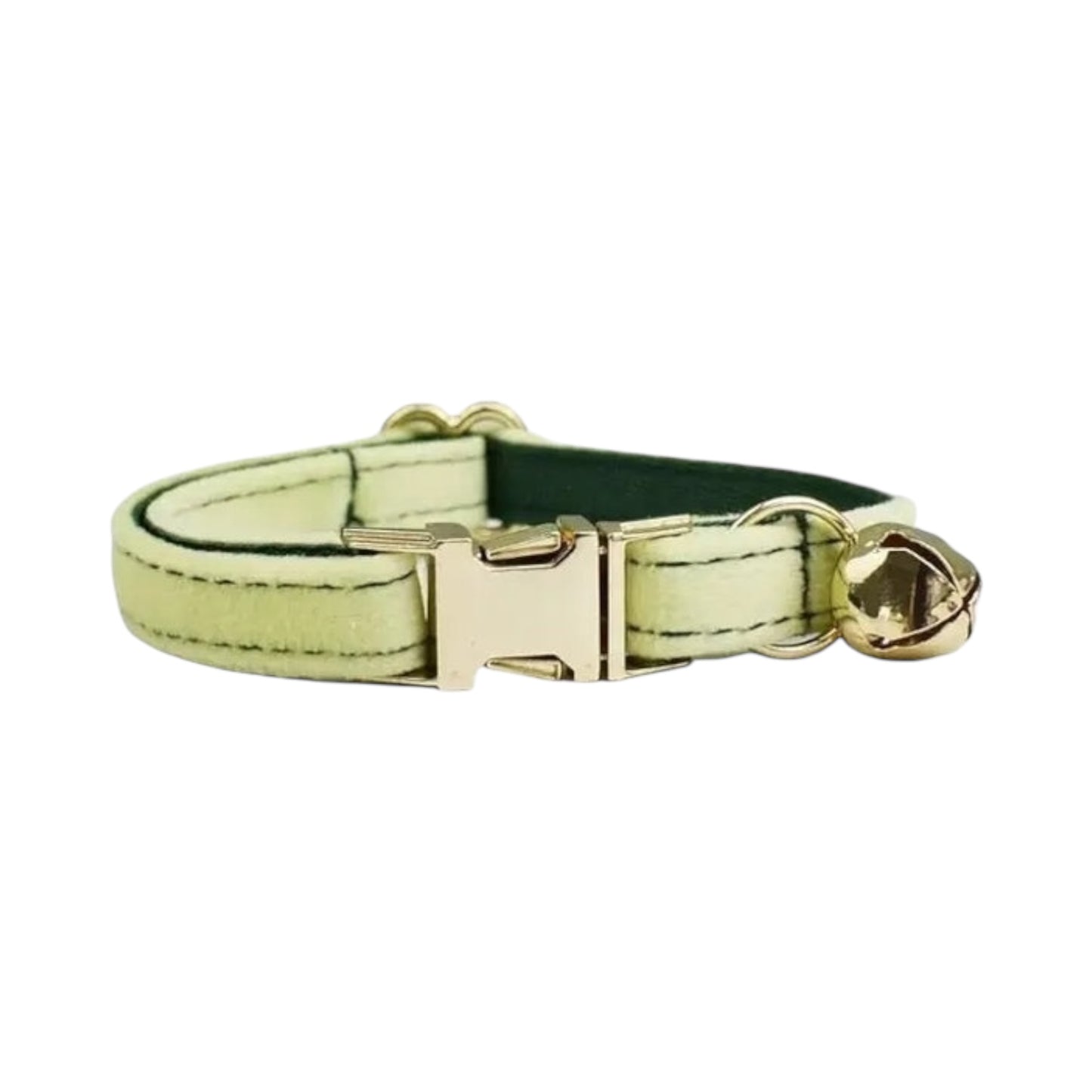 Collier en velours vert personnalisable pour chat