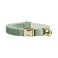 Collier en velours vert personnalisable pour chat