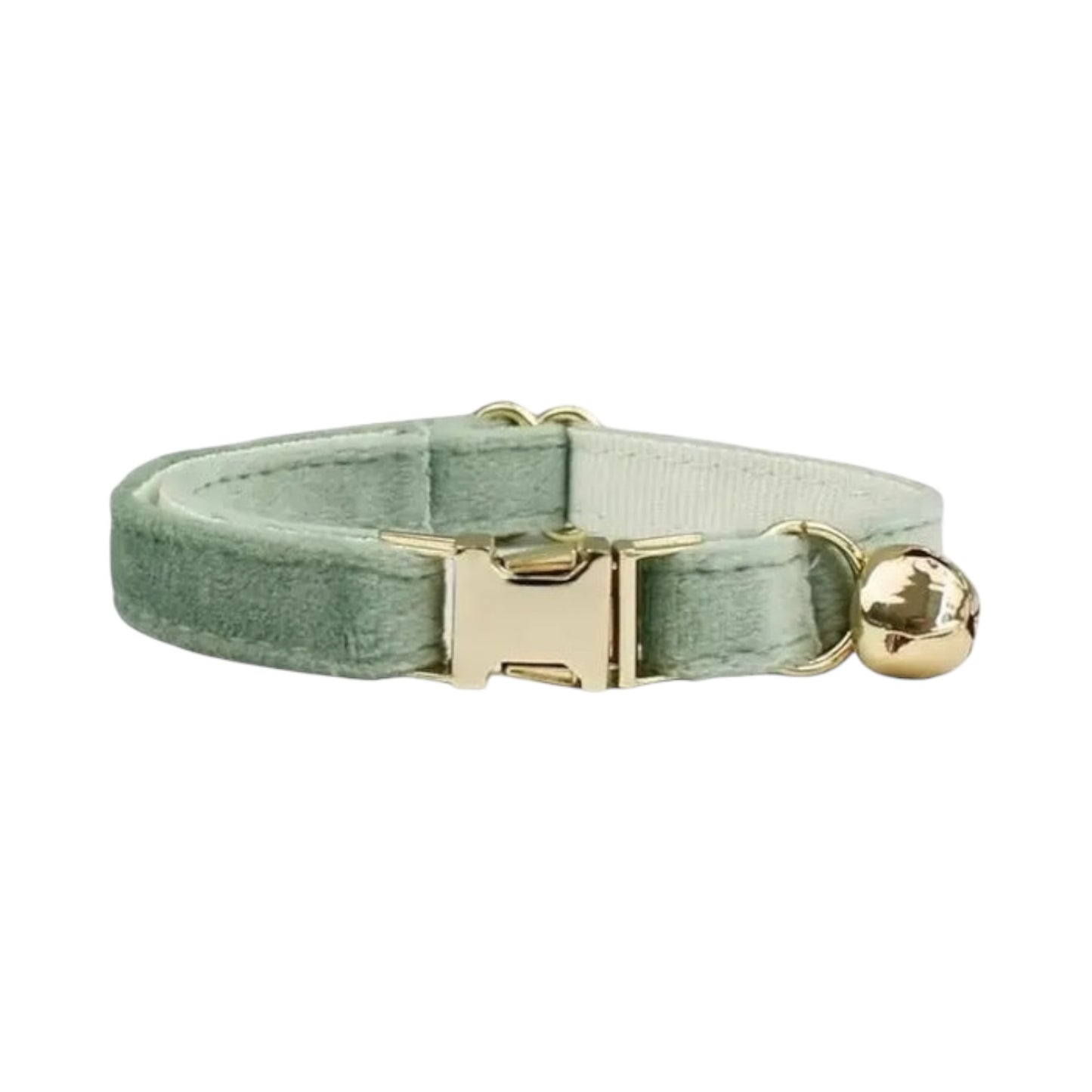 Collier en velours vert personnalisable pour chat