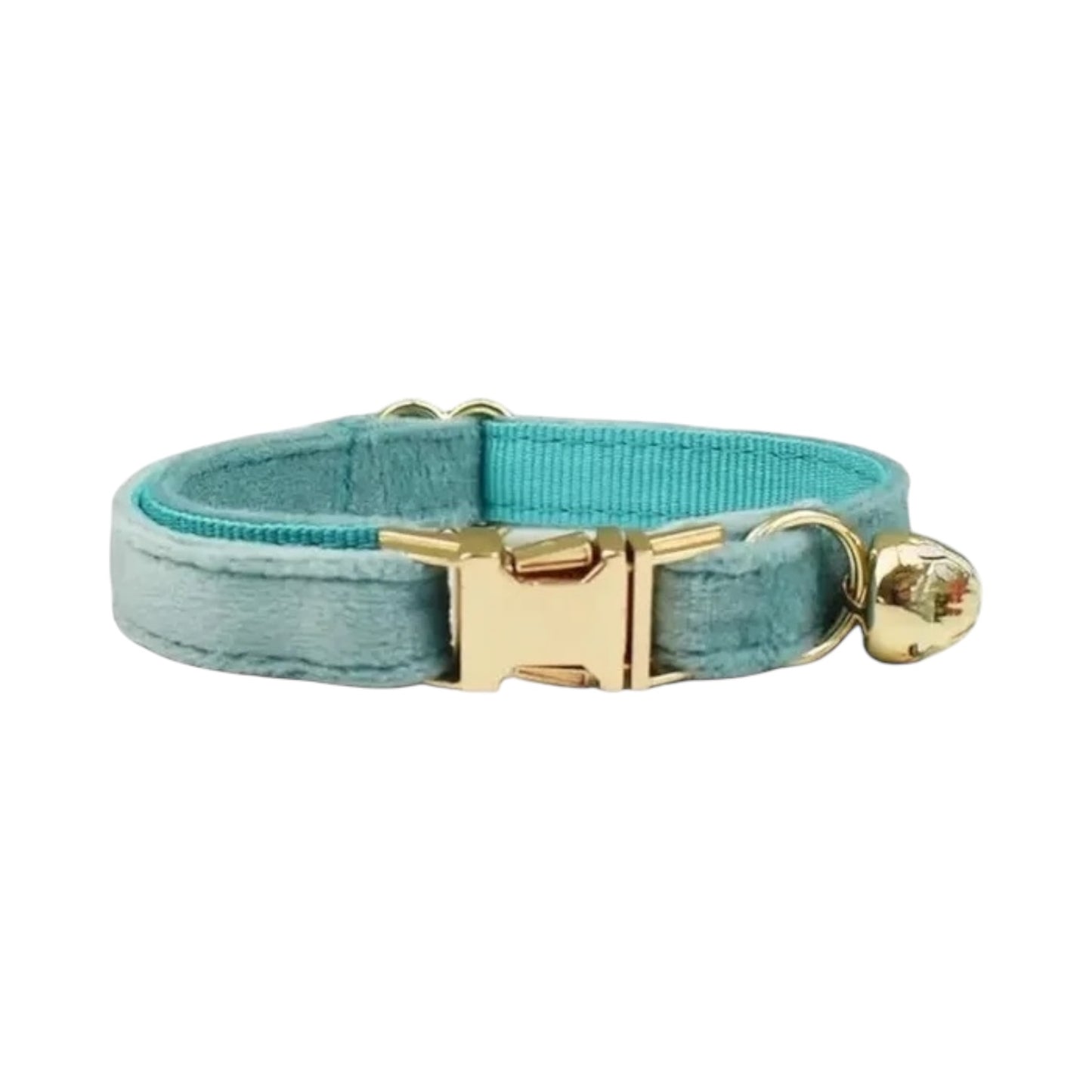 Collier en velours vert personnalisable pour chat