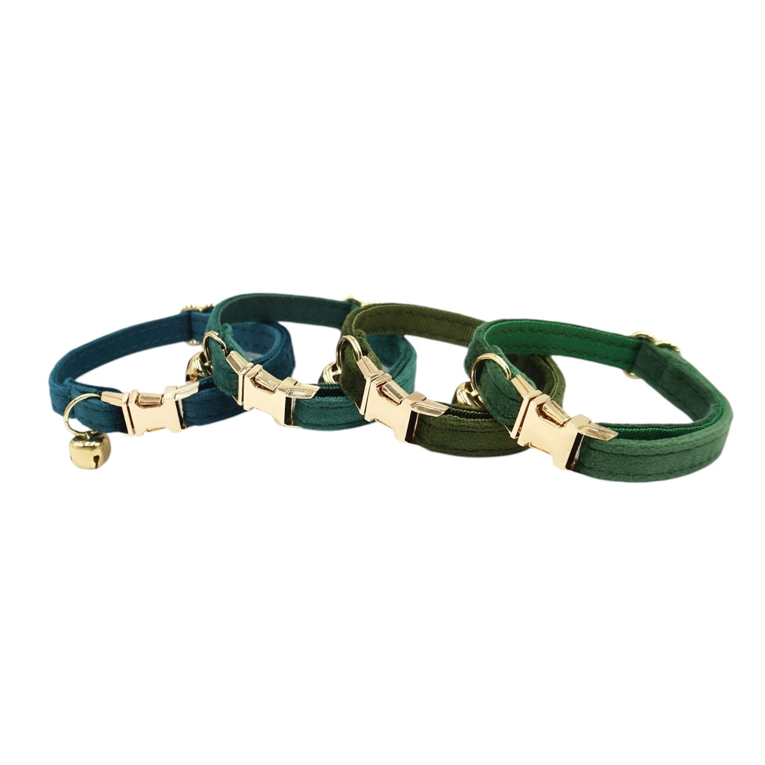 Collier en velours vert personnalisable pour chat