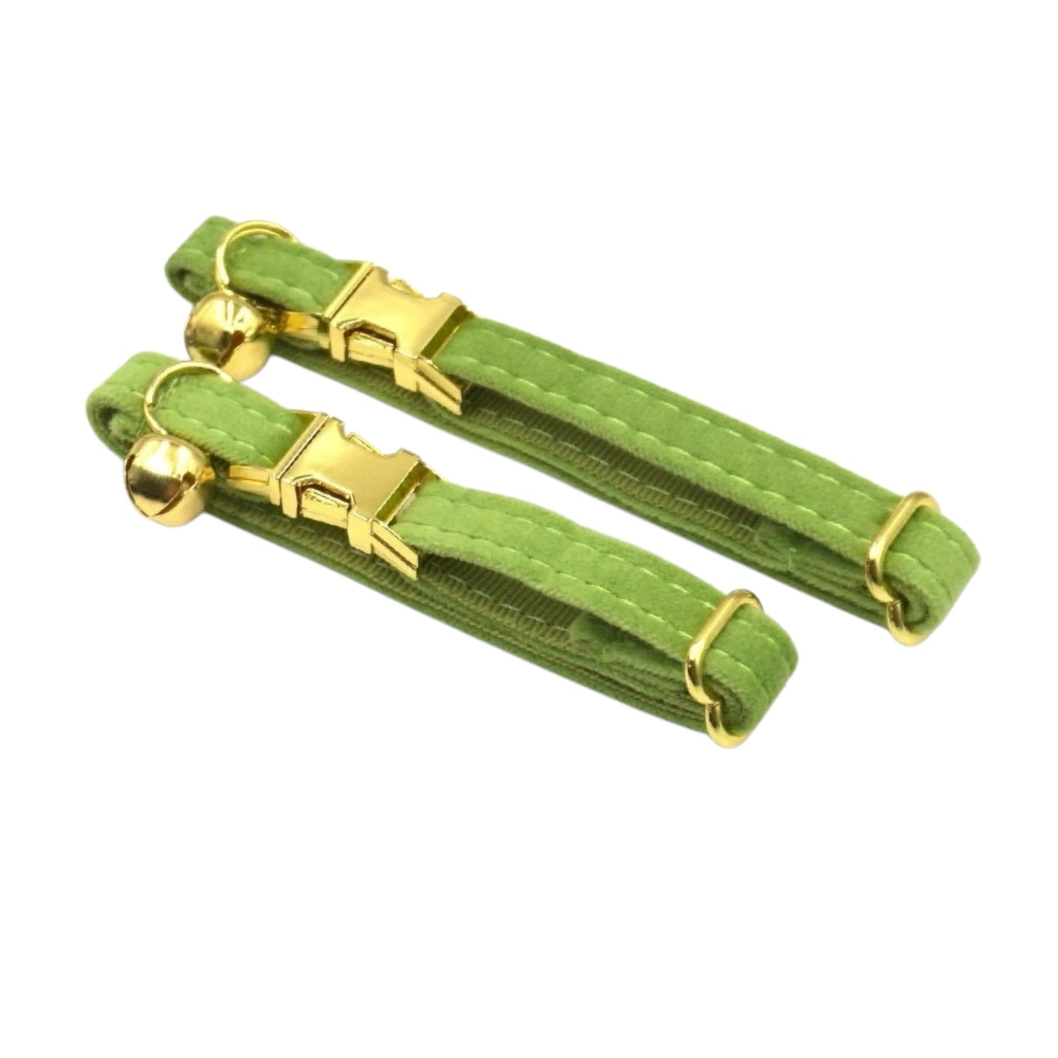 Collier en velours vert personnalisable pour chat