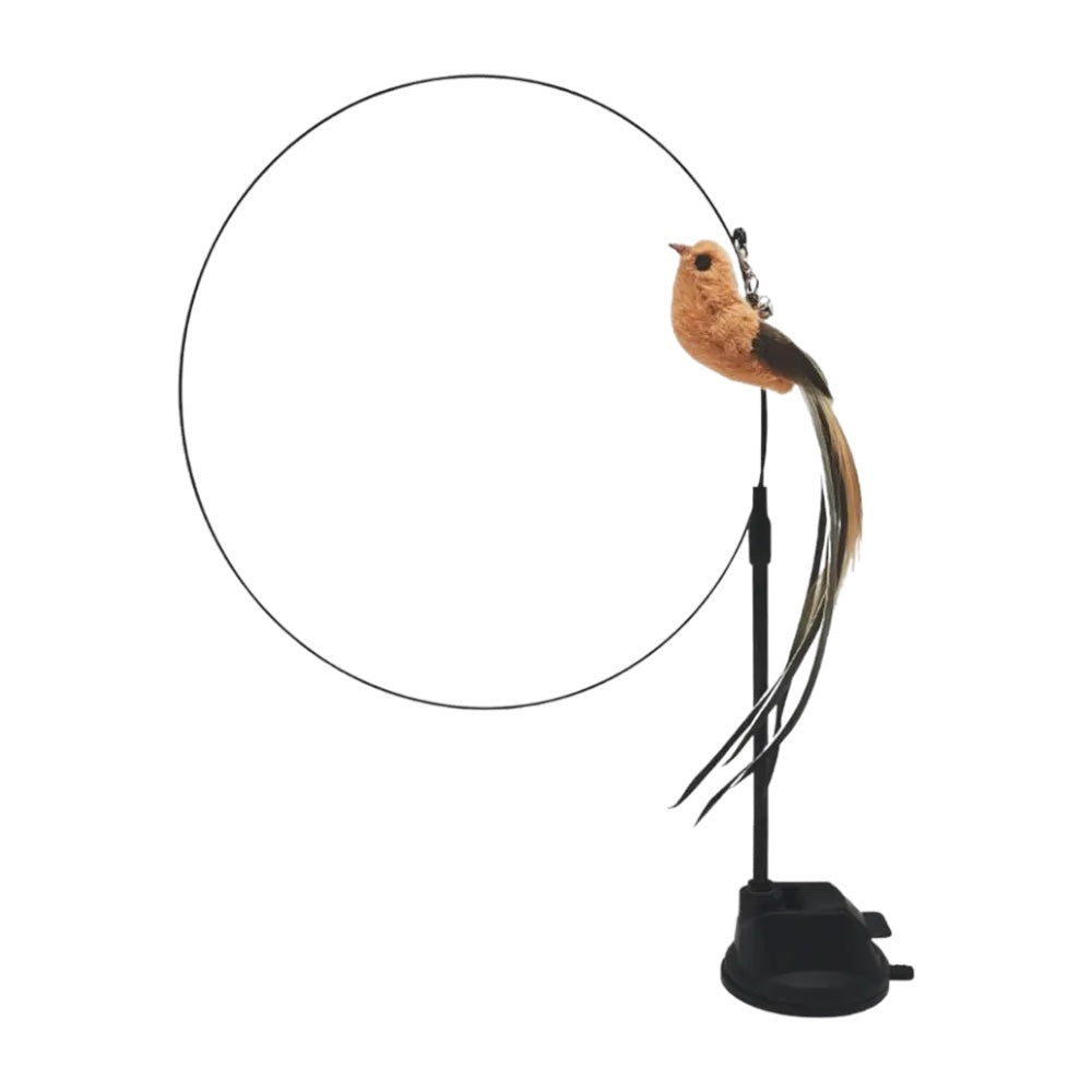 Canne à pêche pour chat avec oiseau