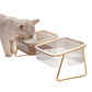 Gamelle double en verre surélevée pour chat